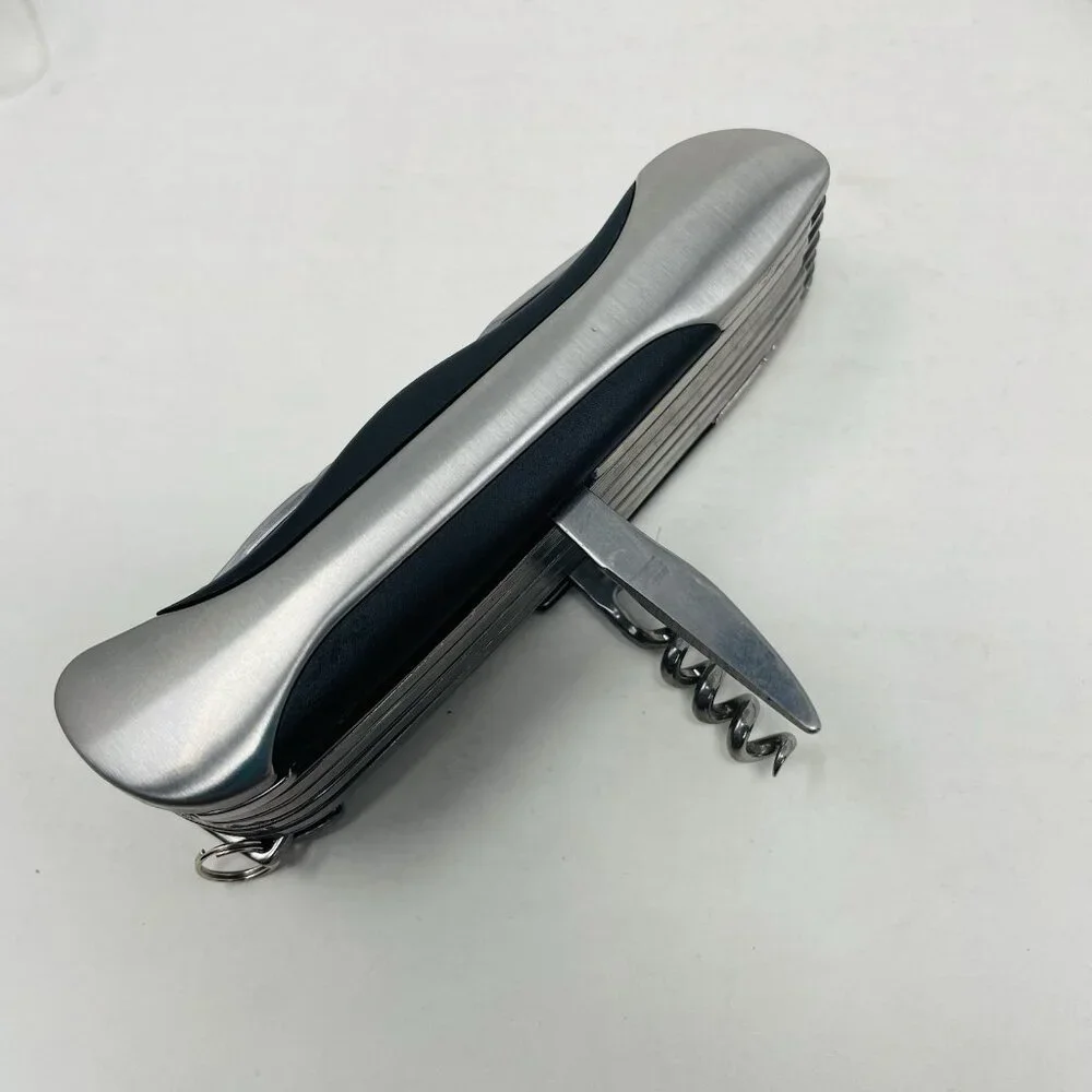 Traveler 12 Function Chrome Utility Knife in Stainless‎ Steel & Nylon Belt Pouch
